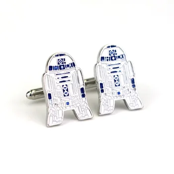 Modni Nakit za Moške Oblikovalec zapestne gumbe, Star Wars Robot Design Modra Barva Kakovosti Baker manšetni Dodatki