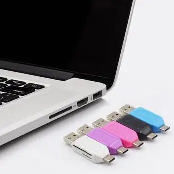 5 Barv, 2 v 1, USB OTG Card Reader Univerzalni Micro USB OTG TF/SD Card Reader Telefon Razširitev Glave Micro USB OTG