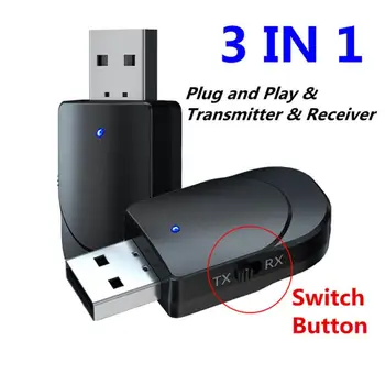 Bluetooth, združljiva 5.0 Stereo Audio (Stereo zvok 2 In1 Sprejemnik Oddajnik Mini USB, AUX 3.5 mm Jack Za TV PC Komplet Brezžični Adapter