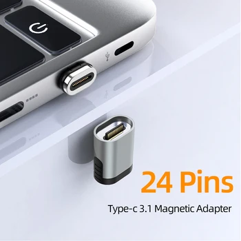 !ACCEZZ Tip C 100W 24 Pin Magnetni Tok Tip-C USB 3.1 4K Video Hitro Polnjenje 10Gbp/s Sinhronizacijo Podatkov Za MacBook Pro Huawei Xiaomi