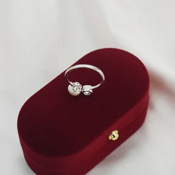 ASHIQI Naravno svetlo sladkovodnih biserov S925 sterling silver glitter diamantni prstan divje preprost temperament, ne zbledi za ženske