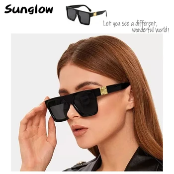Sunglow Moški & Ženske, Sončna Očala Pravokotnik Prevelike Sončne Očala Za Vožnjo Odtenki Stranka Dekoracijo Očala Lahke Udobno