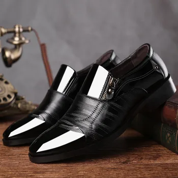 Moške Kakovosti Lakastega Usnja Čevlji Zapatos De Hombre Velikost Črno Usnje Mehko Človek, Obleka, Čevlji Človek Ravno Klasičen Oxford