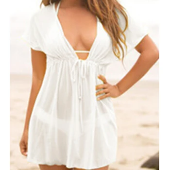 Ženske Šifon Bikini Kritje Gor Summer Beach Kopalke, Kopalke Priložnostne Plaži Nositi Obleko 2021 Nova