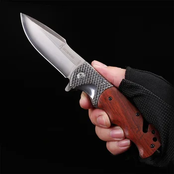 Taktično Folding Nož 3Cr13 Rezilo Palisander Ročaj Lovski Nož za Kampiranje Survival Nož Prostem Reševanje Orodja