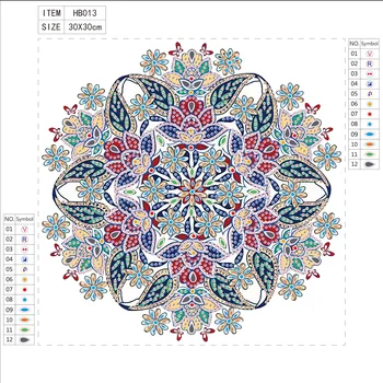 Posebno Obliko 5D Diamond Slikarstvo Cvet Mozaik Nosorogovo Sliko Vezenje Mandala Doma Dekoracijo za dnevno Sobo 30x30cm