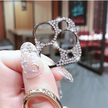 Moda 3D Kristalno Bleščice Kamen Za iPhone 12 11 Mini Pro Max Luksuzni Bling Diamond Zaščito Objektiva Fotoaparata Zaščitnik Zadnji Pokrovček