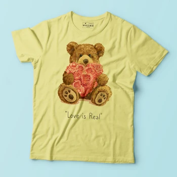 BLINGPAW medvedek Ljubezen Je Resnično Pismo, Natisni T-shirt Belega Bombaža Vrhnja Vrh&Tees Poletje Meri Tee Majice