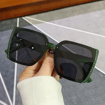2021 Classic Vintage Kvadratnih Sončna Očala Ženske Prevelik Sončna Očala Ženske Moški Retro Črno Luksuzni Sončna Očala Goggle Oculos 5559