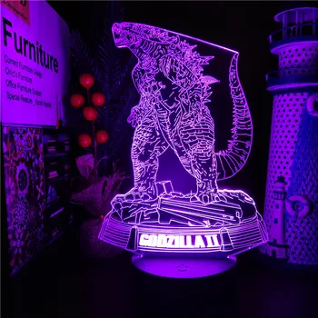 Bandai Anime Slika Godzilla Kralj Pošast Gojira 3D Noč Svetlobe Dejanje Figma Visual Led Lučka Model Božič Darilo Lutka Figuralne