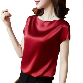 Korejski Slog Žensk Modna Oblačila Kratek Batwing Rokav T Shirt 2021 Poletje Vrhovi Svoboden Priložnostne Majice Barva Tee Ledu Svile