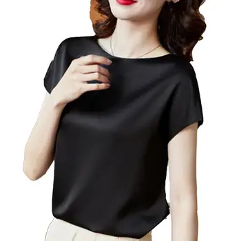 Korejski Slog Žensk Modna Oblačila Kratek Batwing Rokav T Shirt 2021 Poletje Vrhovi Svoboden Priložnostne Majice Barva Tee Ledu Svile
