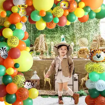 Jungle Safari Temo Stranki Balon Garland Kit Živali Baloni za Fantov Rojstni dan Dekoracijo Otroci Baby Tuš Odlikovanja