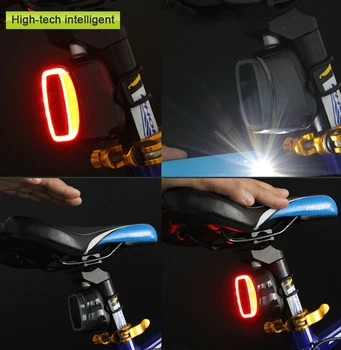 Kolo Svetlobe brezvrvični, Laser Luči X6 Nepremočljiva USB Polnilne Sedežna Smart Rep Svetlobe MTb Kolesarske Opreme,
