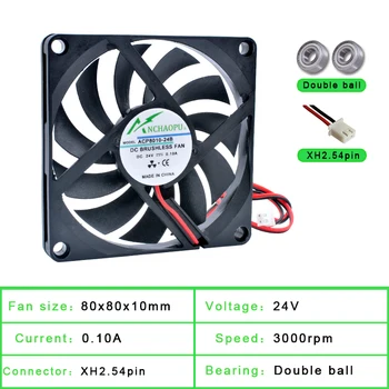 ACP8010 8 cm 80 mm ventilator 80x80x10mm 5 12V 24V 2 žice 2pin za ohišje napajanje polnilnik inverter ultra-tanek hladilni ventilator