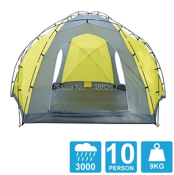 8-10 oseba visoke kakovosti nepremočljiva, Windproof na prostem 3000mm hex šotor Trajno družinsko kampiranje stranka šotor šotor