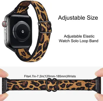 Scrunchie Trak za Apple watch trak 40 mm 44 mm 38 mm 42mm Nastavljiv Elastični Najlon solo Zanke Slim zapestnica iWatch 3 4 5 6 se band