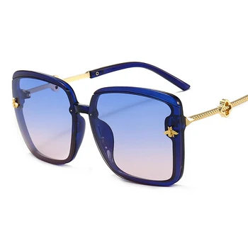 Prevelik Malo Čebel sončna Očala za Ženske Letnik Luksuzne blagovne Znamke Kovinska sončna Očala Ženski Kvadratnih Oculos Gafas Lentes De Sol 2021