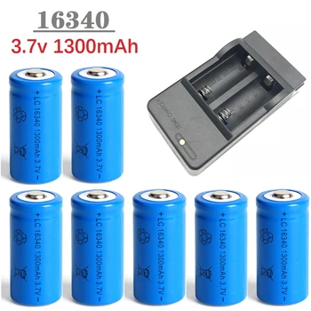 1300mAh 3,7 V Li-ionska 16340 Baterije Baterija CR123A Za LED Svetilka Potovalni Polnilnik Za 16340 Baterija CR123A