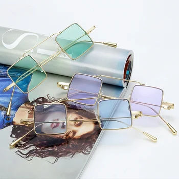 Kvadratek Kovinski Steampunk sončna očala Moški Ženske Vintage sončna Očala Ulica Modni Odtenki Oculos De Sol UV400