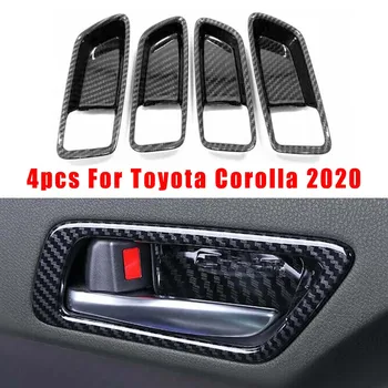Ogljikovih Vlaken Slog Notranja Vrata Ročaj Skledo Kritje Trim Za Toyota Corolla 2020