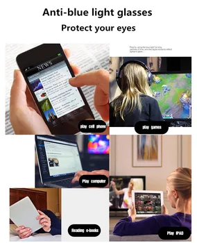 Modra Svetloba Blokiranje Očala Ženske Moški Računalnik Očala 2021 UV400 Retro Slogu Očal Okvir Oversize
