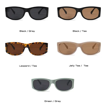 TAKO&EI Moda Kvadratnih sončna Očala Ženske Retro Jelly Čaj Odtenki UV400 Očala Moških Pravokotnik Leopard Čaj sončna Očala