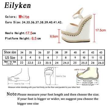 Eilyken 35~42 Bele Žene Klin Sandale Ženski Platformo, Visoke Pete Sandala Moda Gleženj Trak Open Toe Zapatos De Mujer