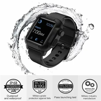Novo Vodoodporni Trak za Apple Watch Band 44/40mm/42mm Primer s Silikonsko Zapestnico za iWatch Serije SE/6/5/4/3 Pas z Okvirjem
