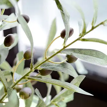 Umetni Oljčnih Listov Zelene Rastline Sadje Veje Ponaredek Odide Od Doma Dekor