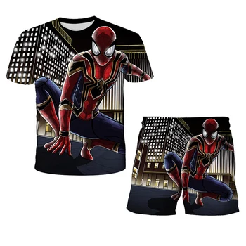 Poletje Prevelik t-shirt Cosplayers Spider Hero Za Boy Določa 3D Tisk Oblačil Za Najstnike Fant Dekle Športna Oblačila 4-14Y