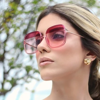 2021 Nov Modni Klasičnih Kvadratnih Sončna Očala Ženske Blagovne Znamke Letnik Gradient Barvite Sončne Očala Za Ženske Big Odtenki Oculos Feminino