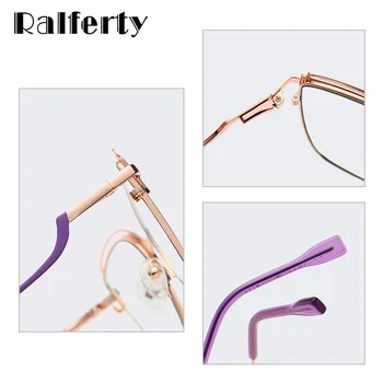 Ralferty Ultra-lahkih Kovin Eyeglass Okvir za Ženske Računalnik Očala Žensk Očala Računalnik armacao de oculos de grau feminino