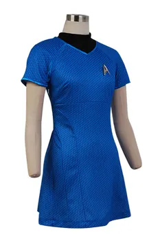Hitra dostava Star Kostum Trek Into Darkness Flote Uhura Cosplay Modra Enotno Obleko, Obleko, Ženske, Ženske, Dekleta princesa obleke