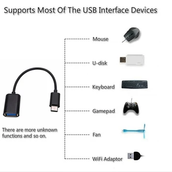 Nov Mobilni Telefon USB Tip C 3.1 Moški USB 3.0 Ženska OTG Kabel USB Adapter Vodijo Za Xiaomi Huawei Tip-c Ac Pretvorniki