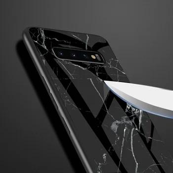 Za Samsung Galaxy S10 Primeru Luksuznih Marmorja Zrn Trdi, Kaljeno Steklo Zaščitno Hrbtni Pokrovček Ohišje za samsung s10 polno kritje lupini