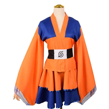 Odraslih Japonski Kimono Cosplay Otroci Akatsuki Tiskanja v Oblaku Uchiha Sasuke hyuga hinata Lolita Kostum Obleko Ženske, Dekleta Halloween