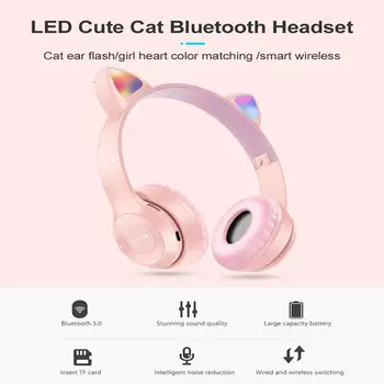 Mačka Ušesa, Velike Zmogljivosti, Mobilni Telefon, Računalnik, Slušalke Bluetooth, združljiva Igra, Šport, Glasba Dolgo Pripravljenosti Življenje Brezžične Slušalke