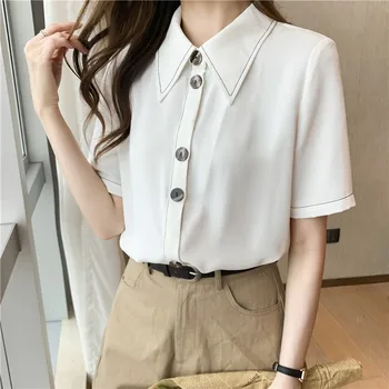 Ciyesay poletje ženske noše 2021 bela majica polo majice šifon bluzo harajuku rokavi ženske elegantno bluzo