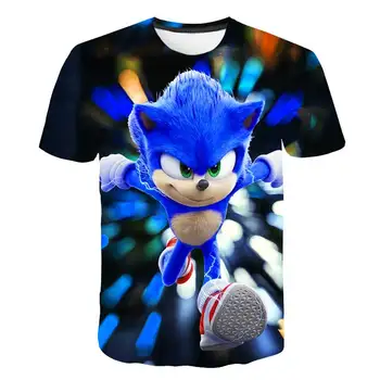 2021 Novih Otroci 3D, Anime Sonic Igre Tiskanje majice Kostum Fantje T Shirt Za Dekleta, Obleko Kul Poletje T-shirt Otroci Nosijo Vrh